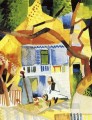 Patio de una villa en el expresionismo de St Germain